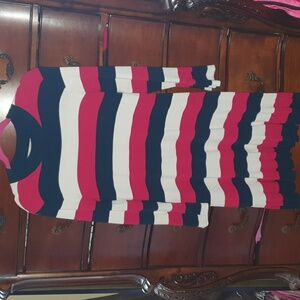 Loft Ladies Red White & Blue Knot Drop Waist Dress sz M